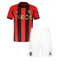 Echipament fotbal OGC Nice Tricou Acasa 2024-25 pentru copii maneca scurta (+ Pantaloni scurti)